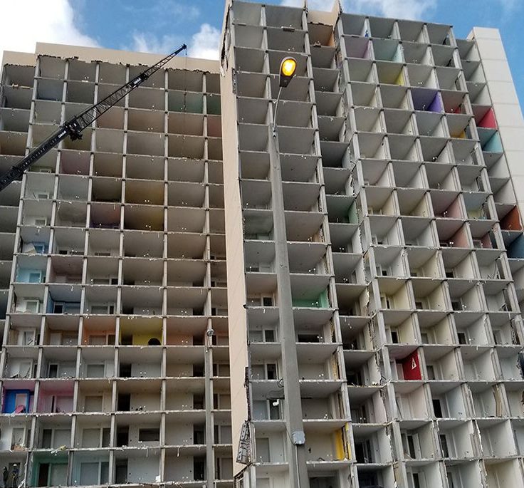 Multi-story concrete structure under construction